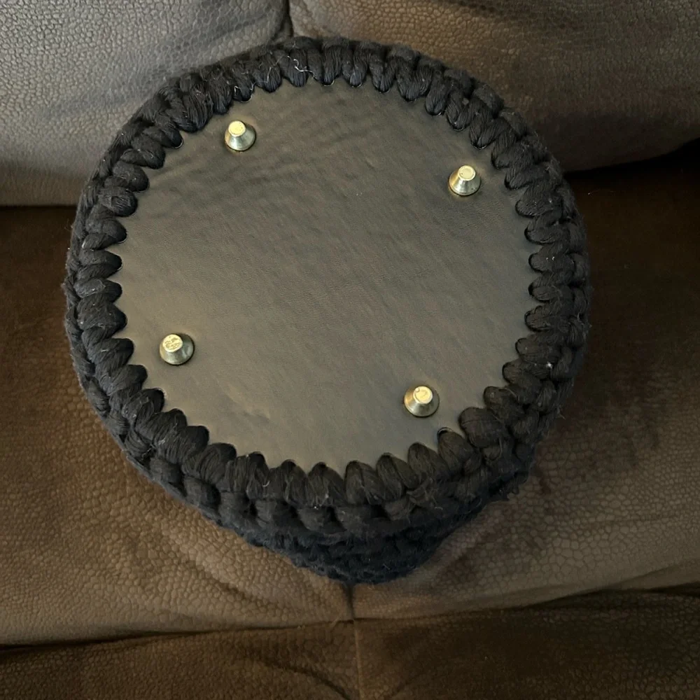 NWT Black Handmade Crocheted Woven Basket